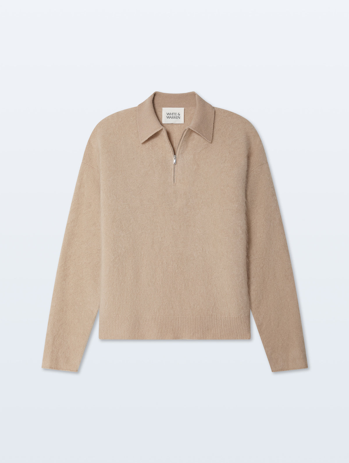 Brushed Cashmere Quarter-Zip | Muted Camel