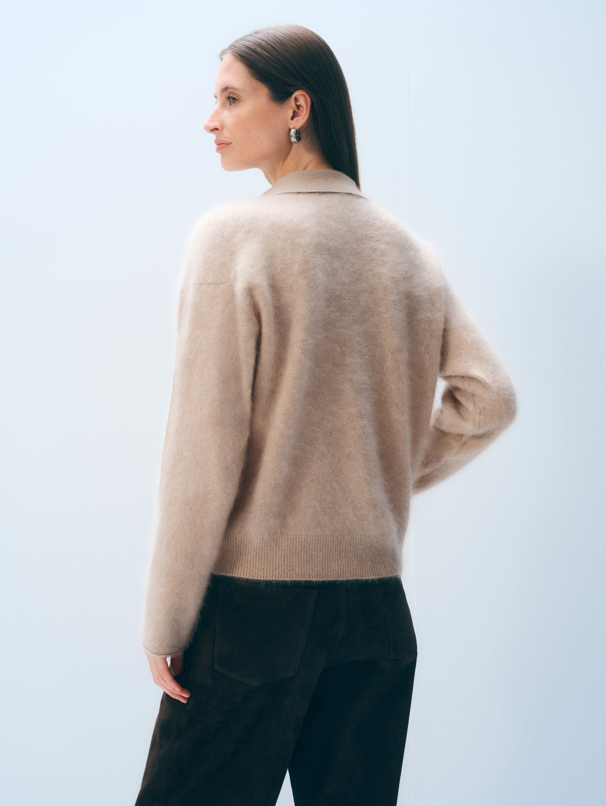 Brushed Cashmere Quarter-Zip | Muted Camel