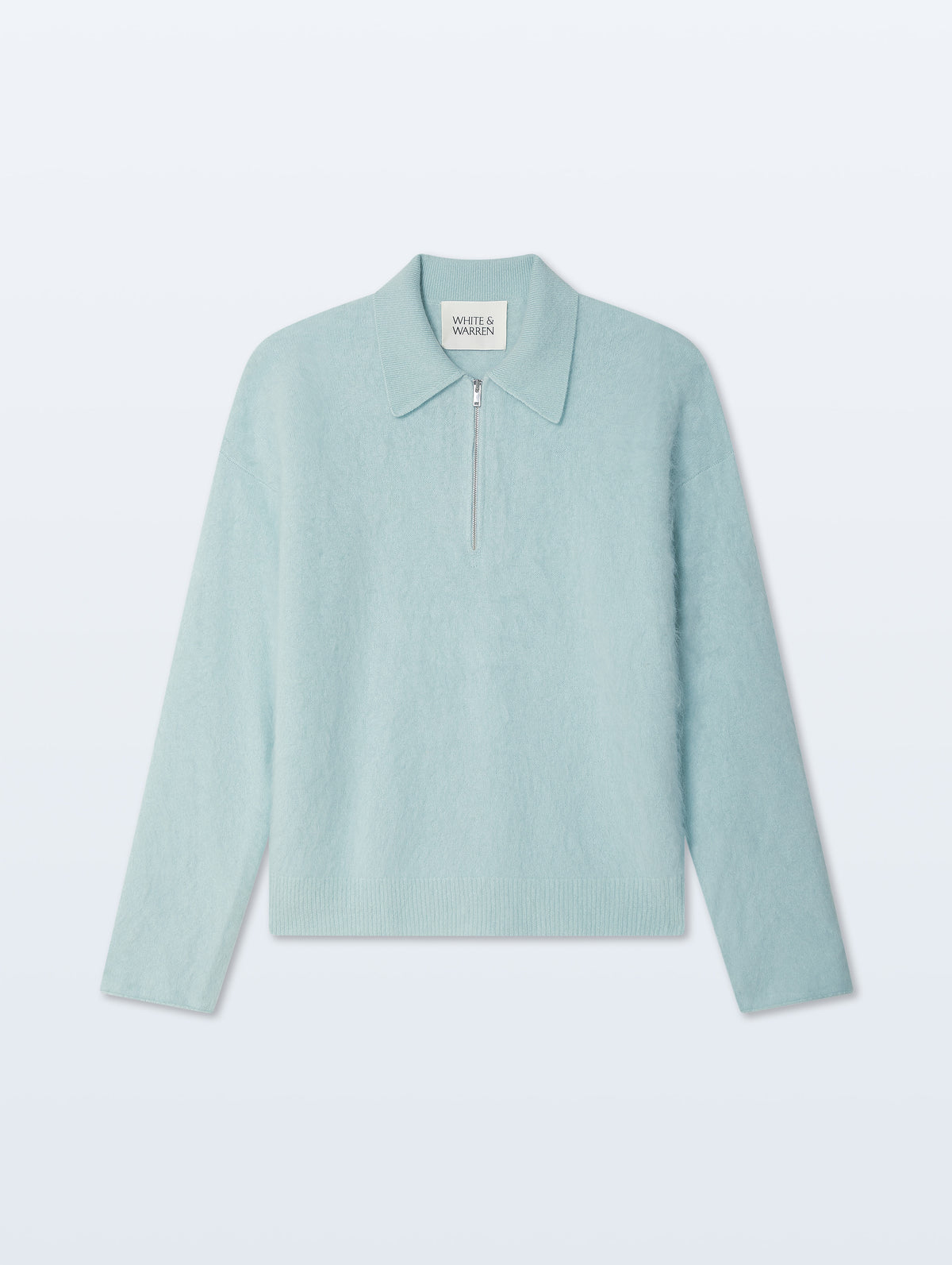 Brushed Cashmere Quarter-Zip | Seafoam Blue