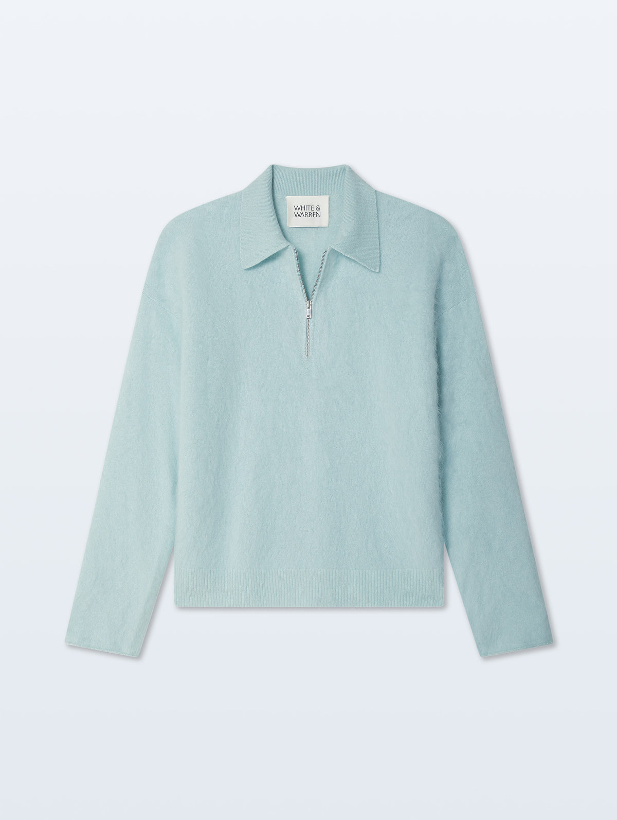 Brushed Cashmere Quarter-Zip | Seafoam Blue