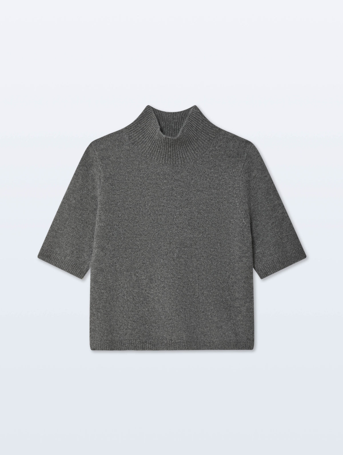 Cashmere Mockneck Tee | Graphite Heather
