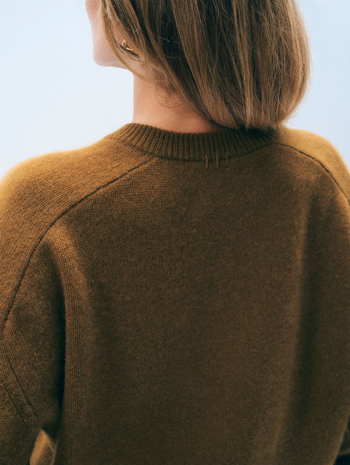 Cashmere Saddle Sleeve V Neck