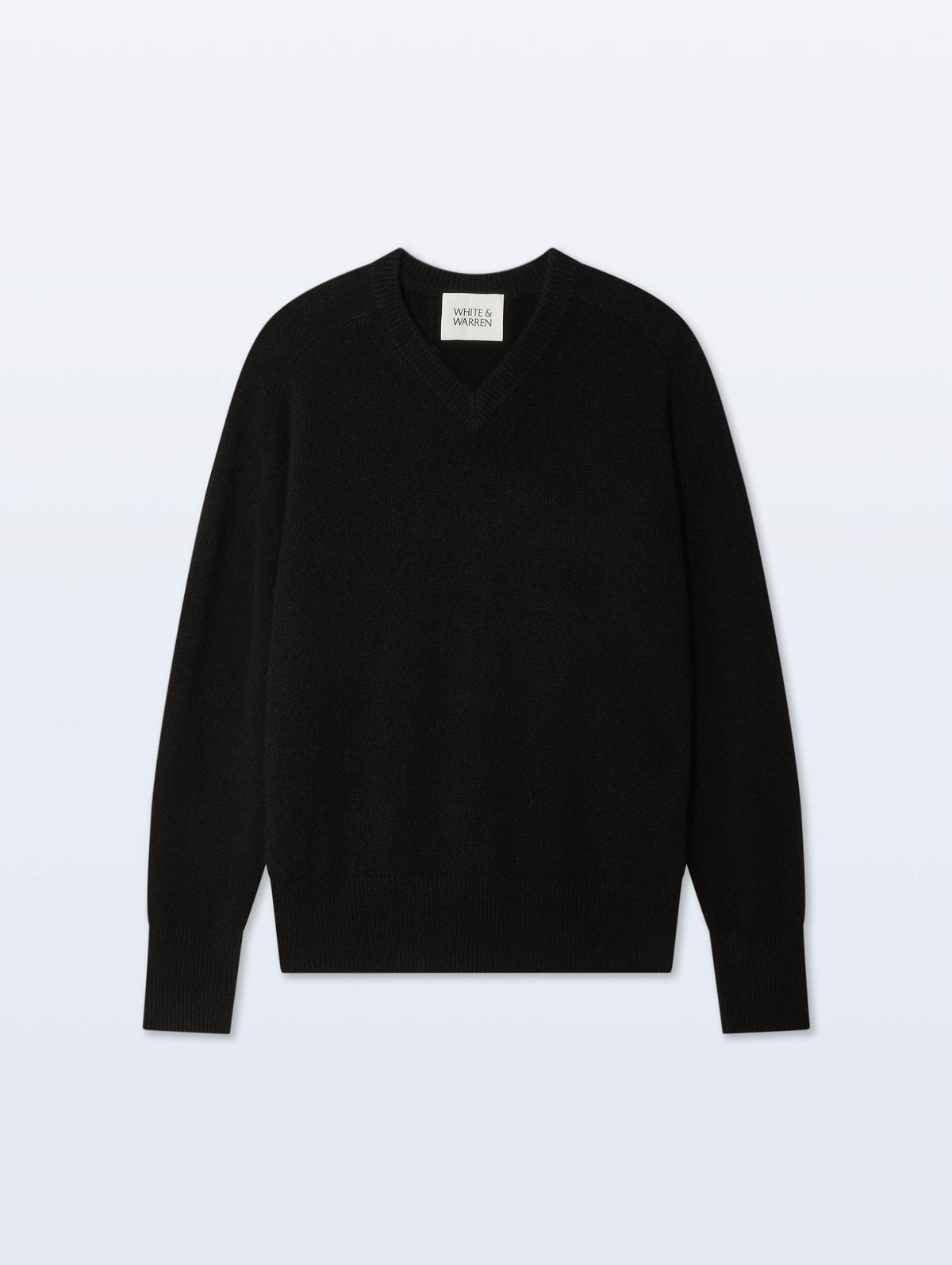 Cashmere Saddle Sleeve V Neck | Black