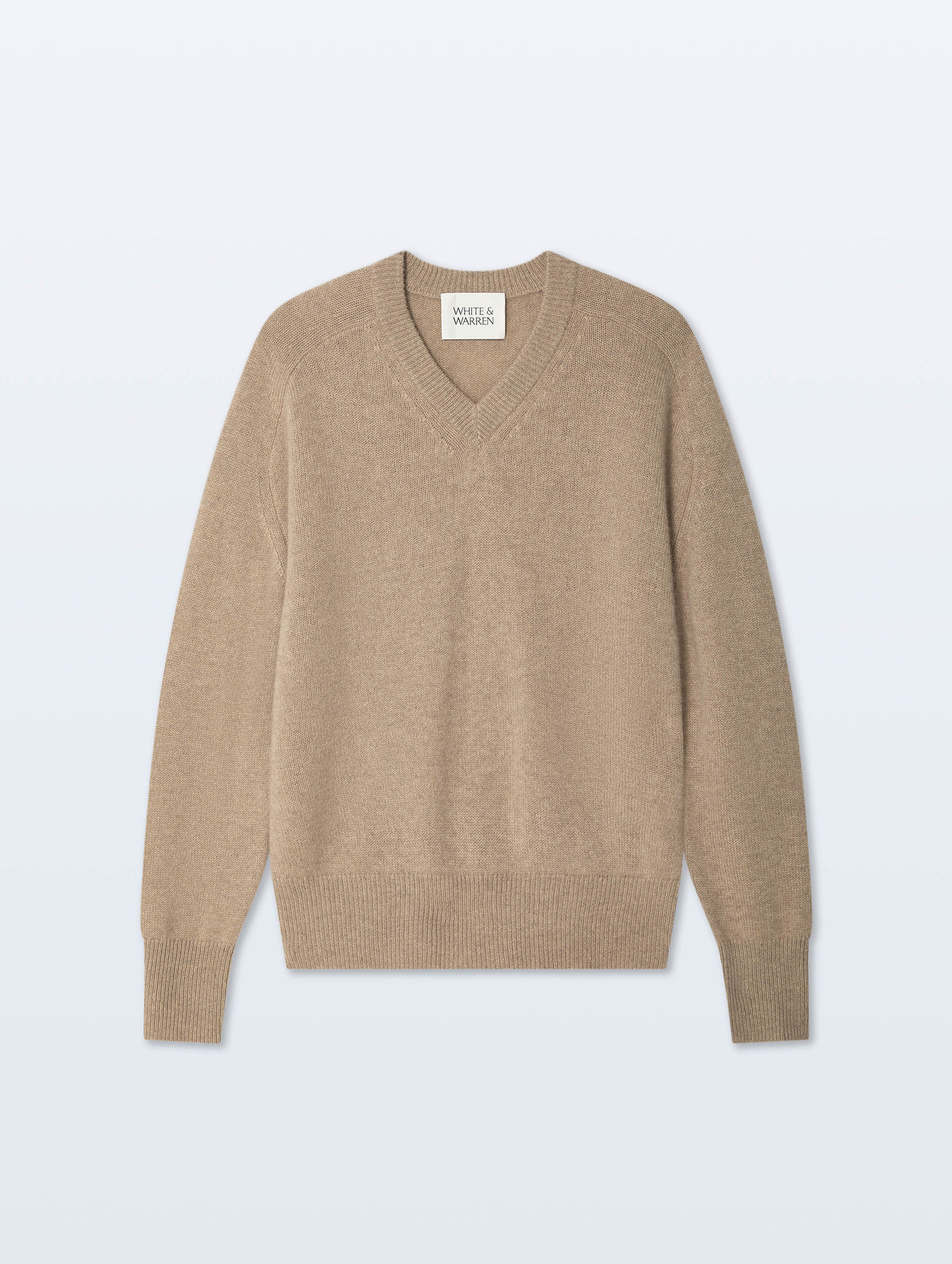 Cashmere Saddle Sleeve V Neck | Taupe Heather
