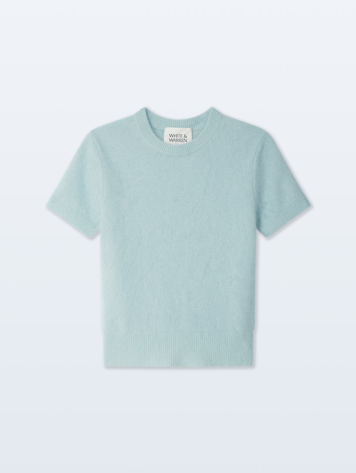 Brushed Cashmere Blend Tee | Seafoam Blue