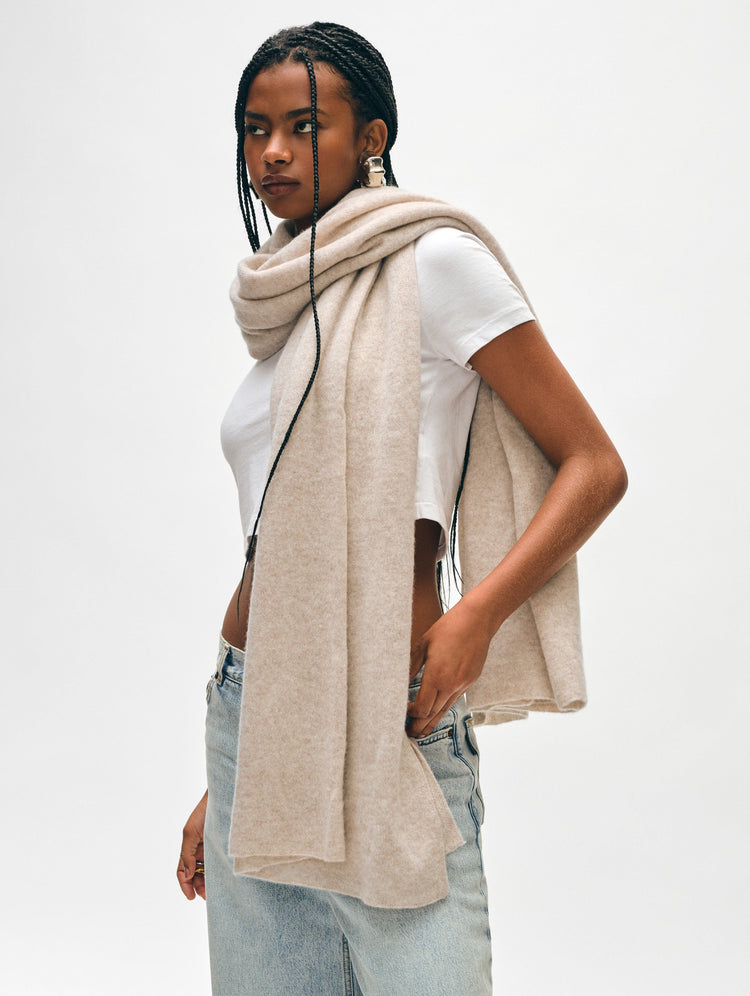 W+W- CASHMERE TRAVEL WRAP | BLUE FOG main image 0