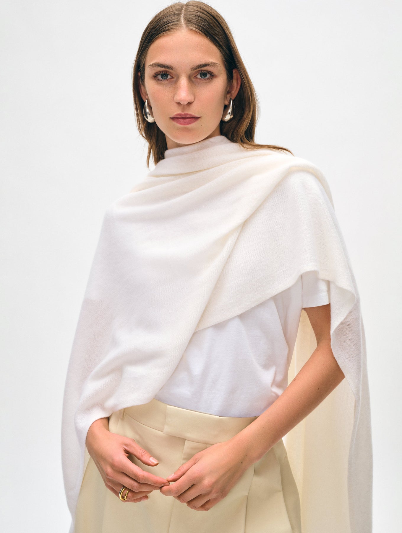 Cashmere Travel Wrap White + Warren