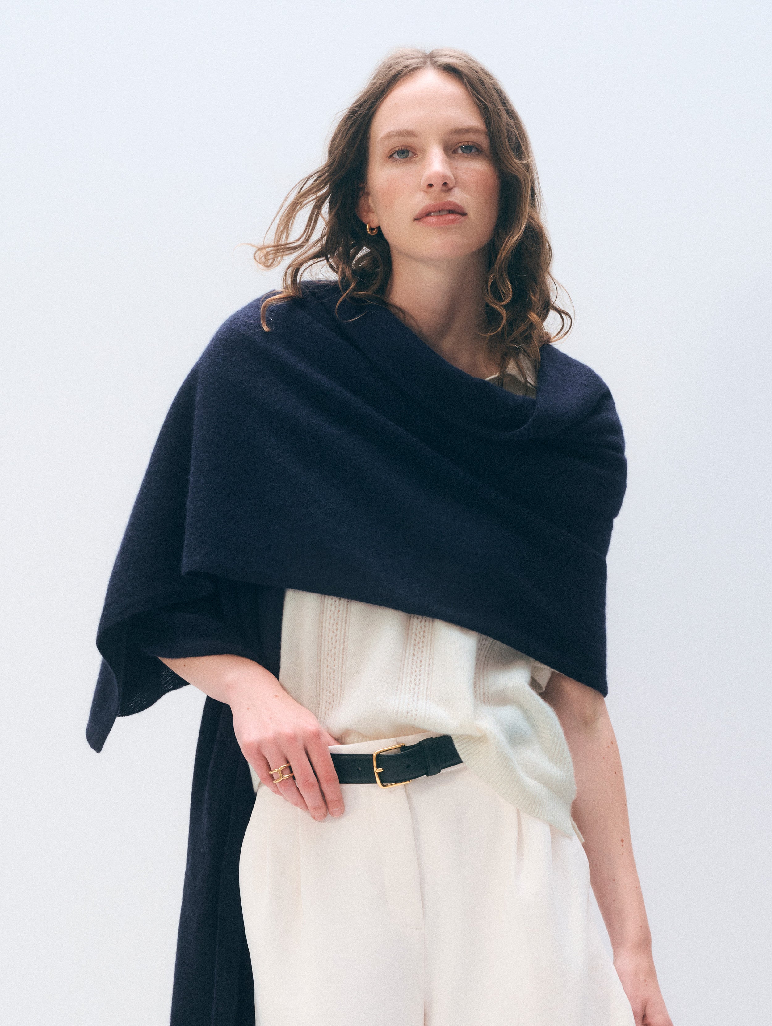 Cashmere Travel Wrap | Deep Navy