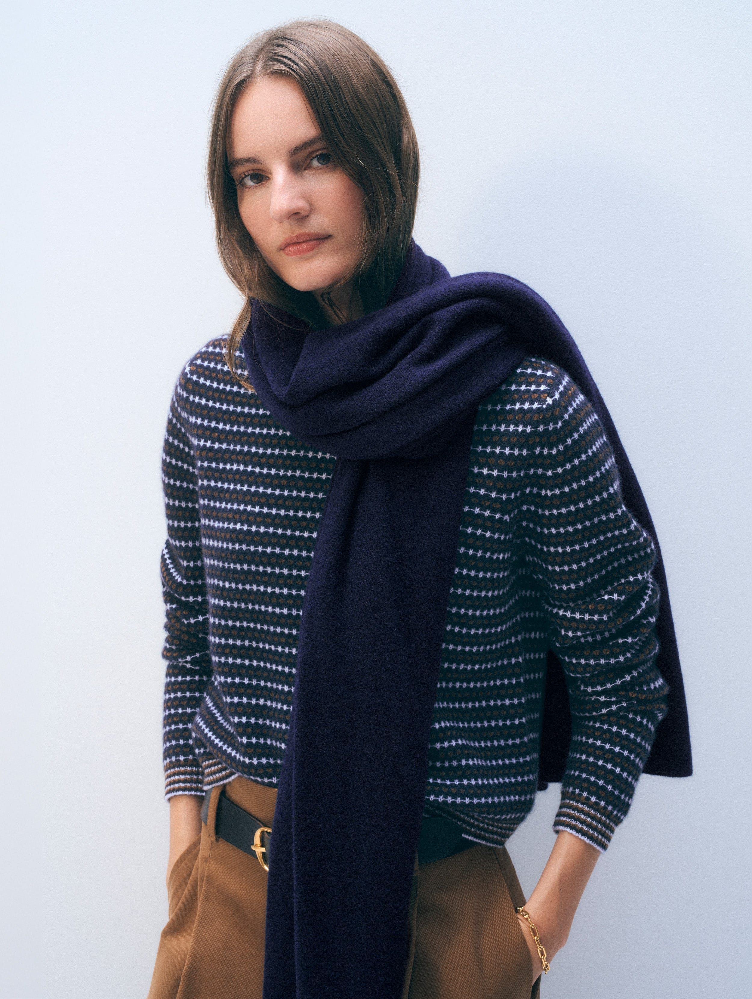 【美品】SHE Tokyo Alma Fur Cashmere Navy SHE Tokyo/Alma Fur Cashmere navy シートーキョー 【公式通販】