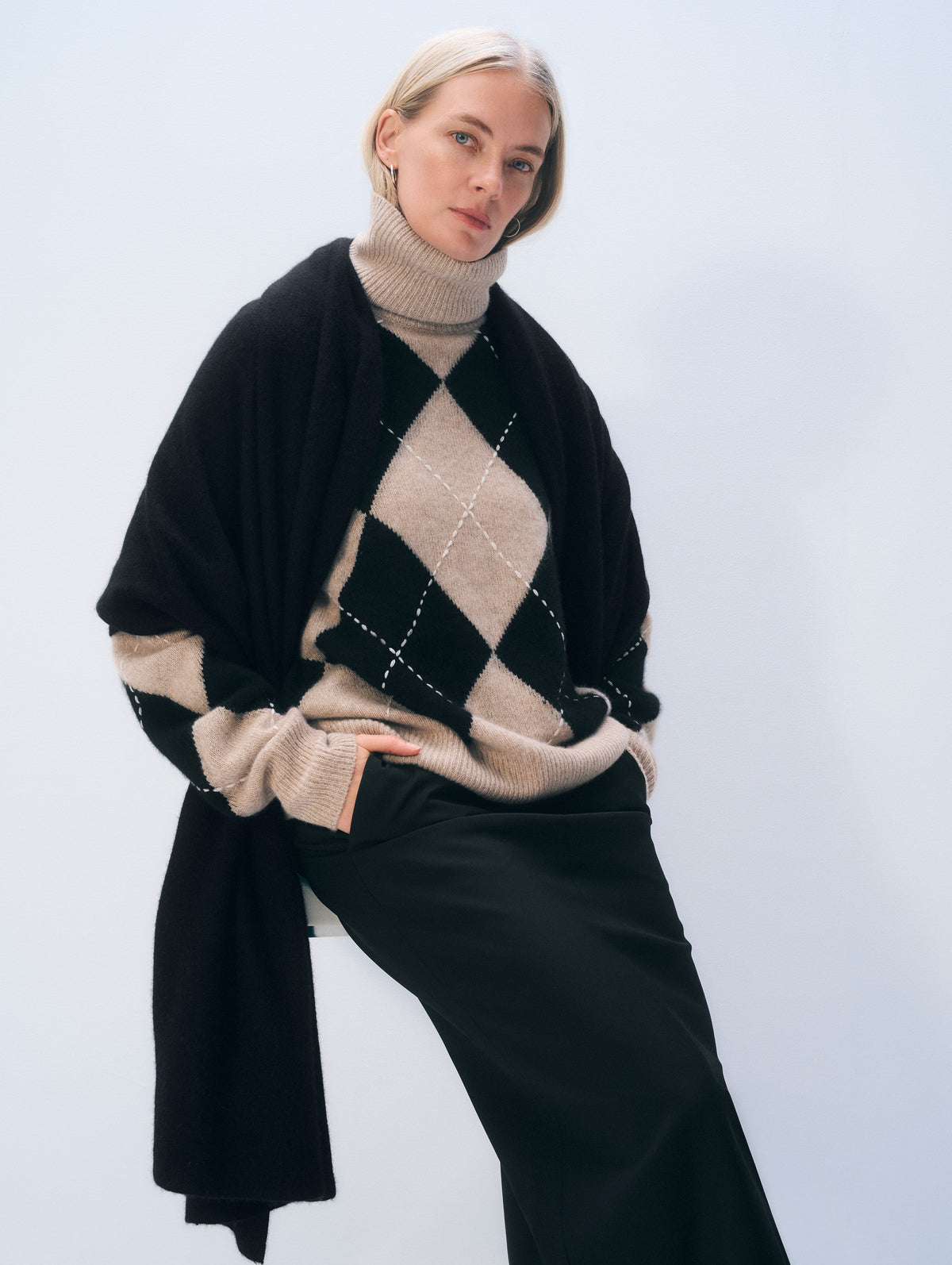 Cashmere Travel Wrap | Black