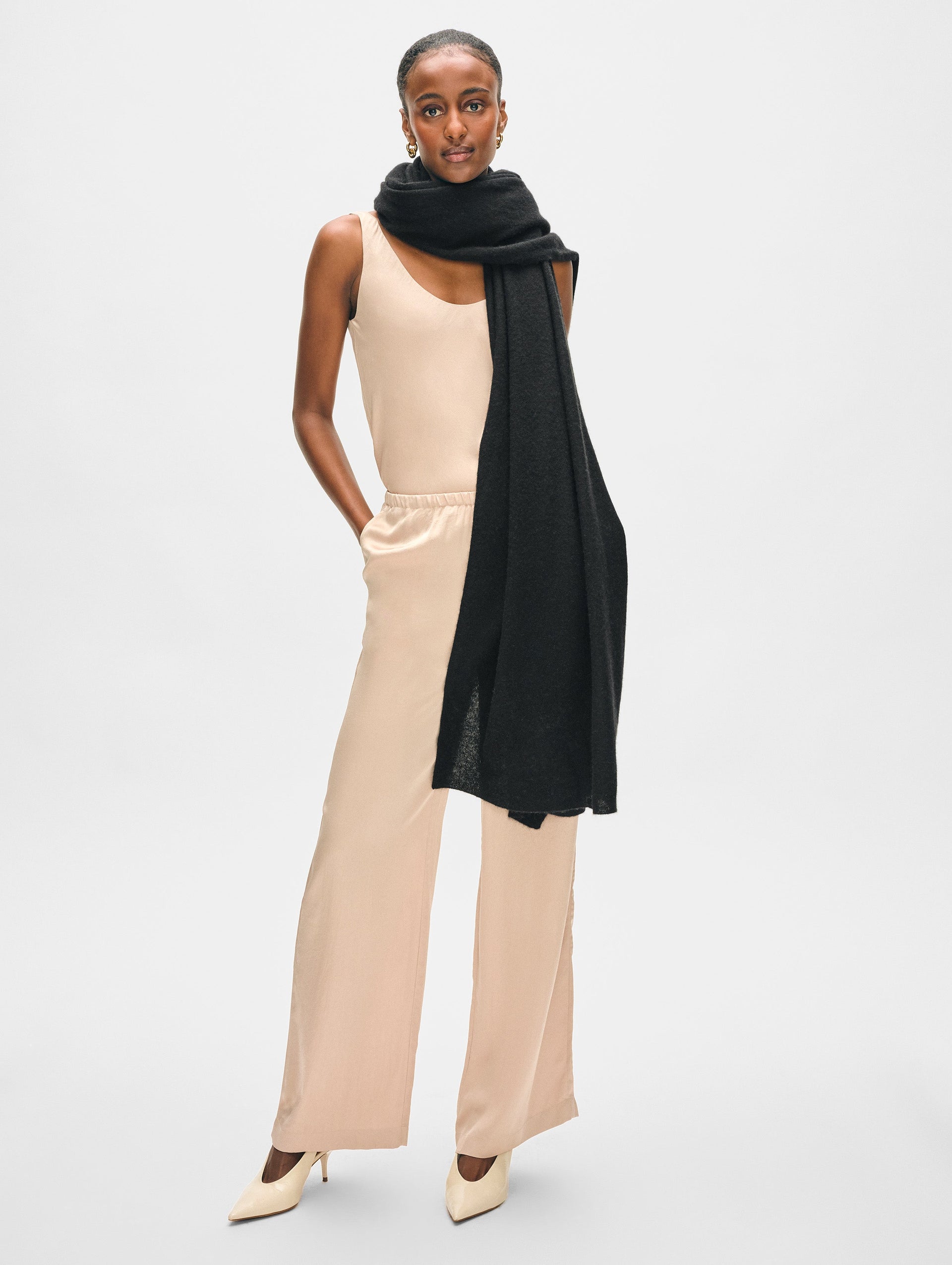 Cashmere Wrap Travel Scarf Blanket Jet&Bo 100% Pure Cashmere