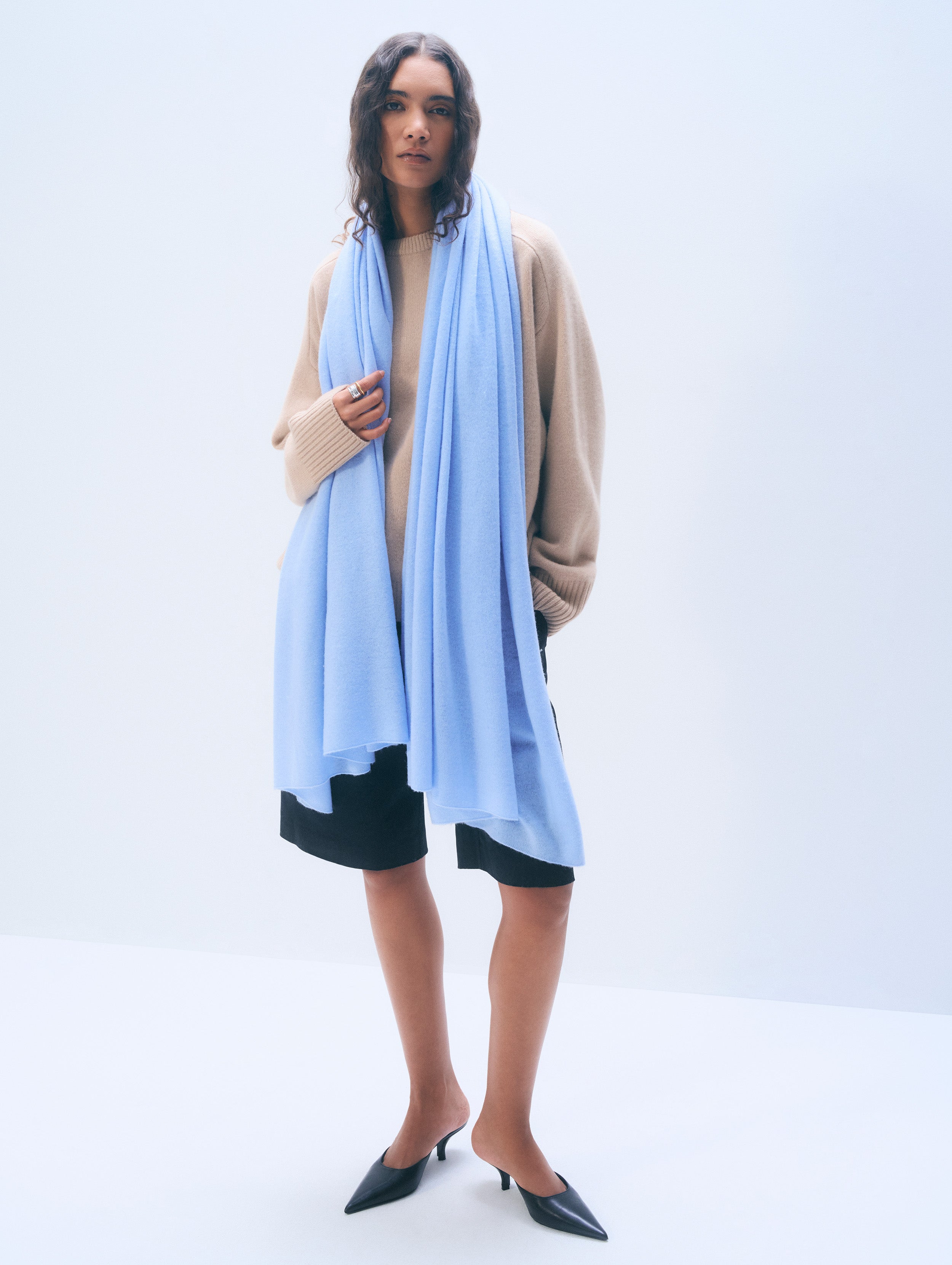 Cashmere Travel Wrap | Blue Vapor