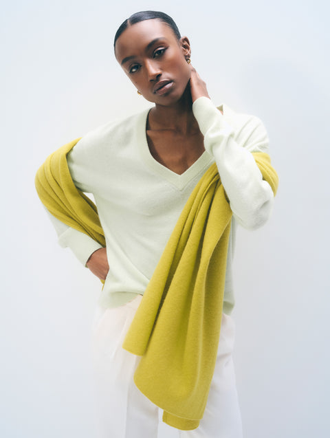Cashmere V Neck | Bright Azure