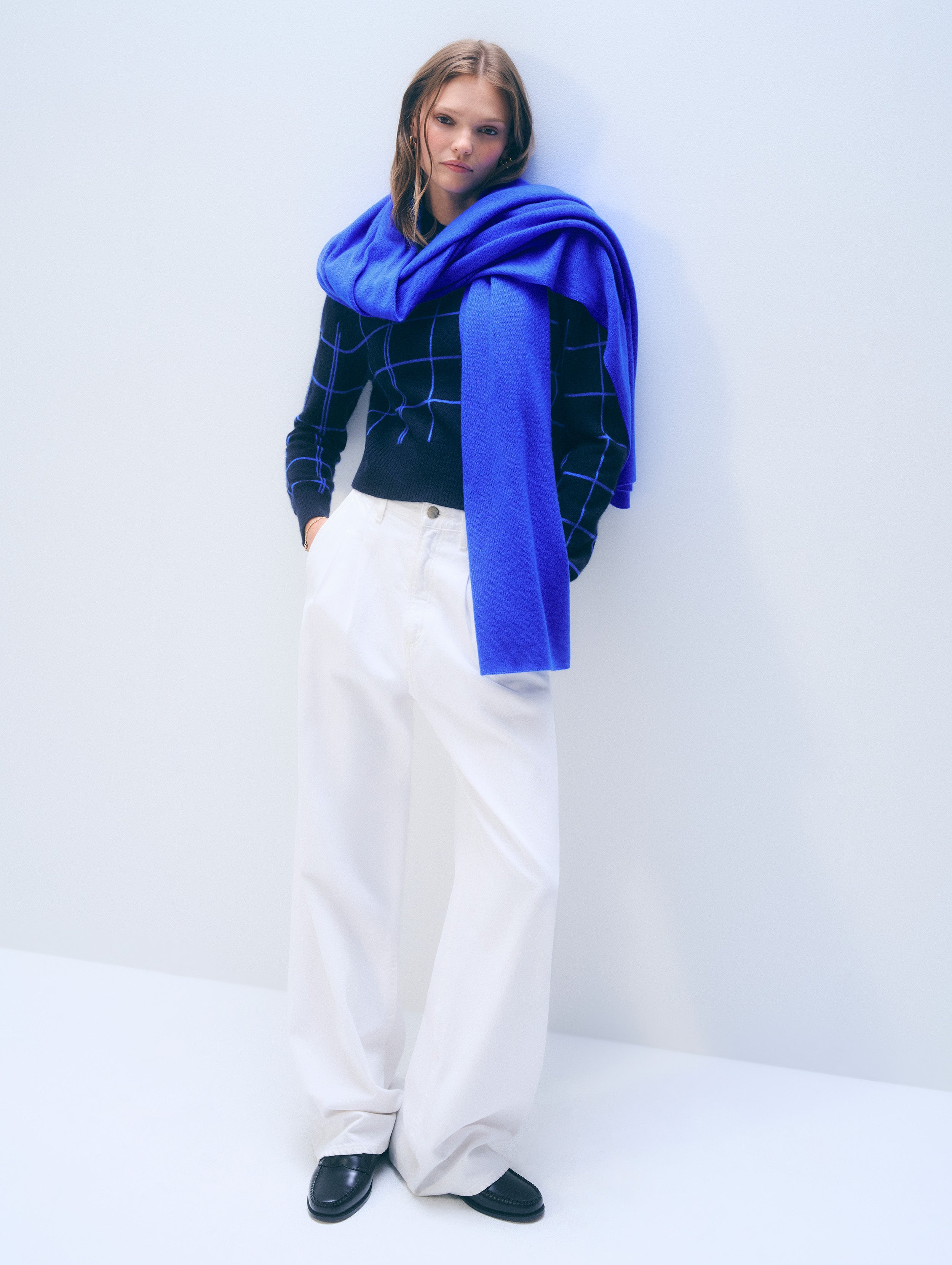 Cashmere Travel Wrap | Cobalt Blue