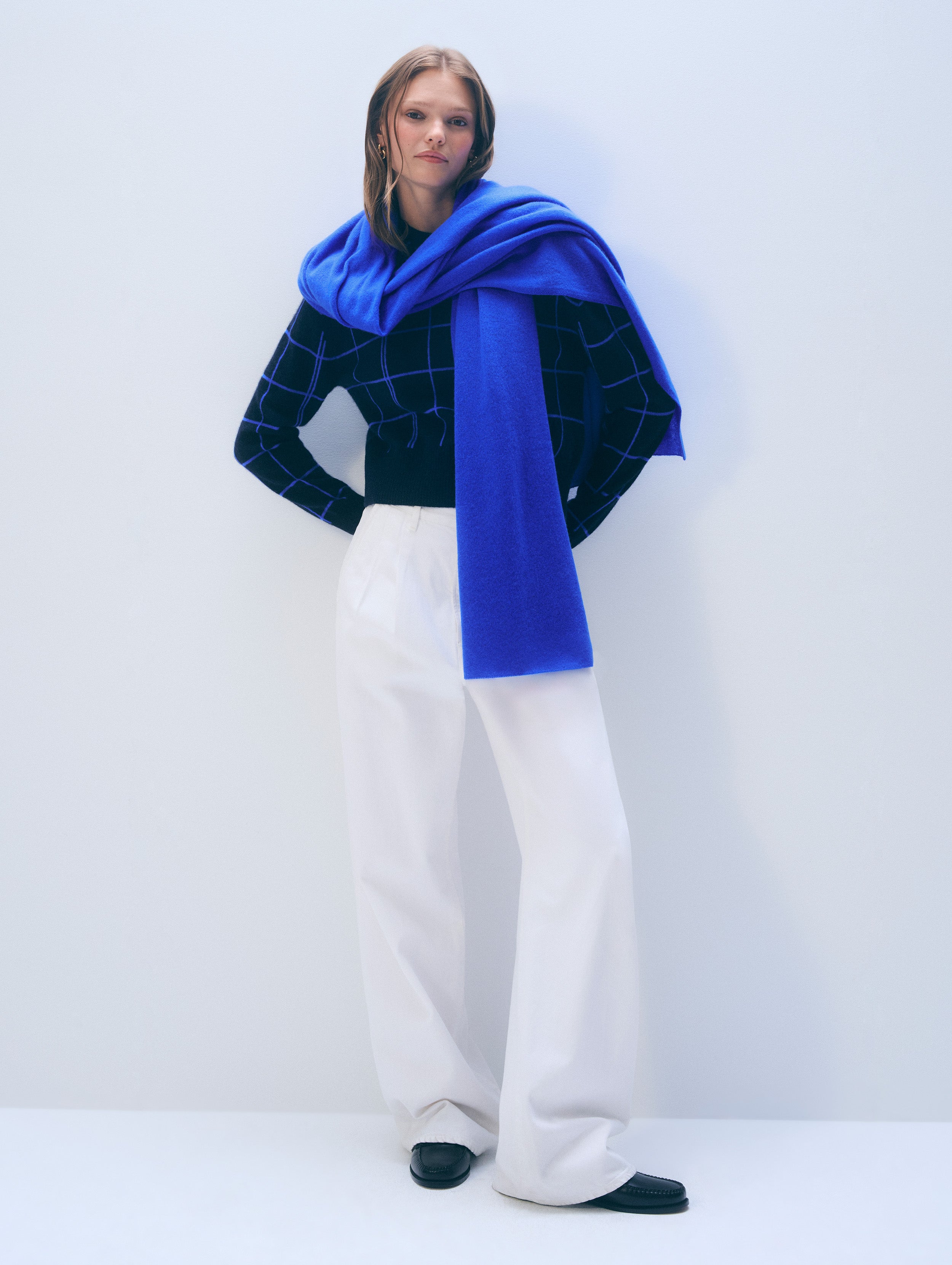 Cashmere Travel Wrap | Cobalt Blue