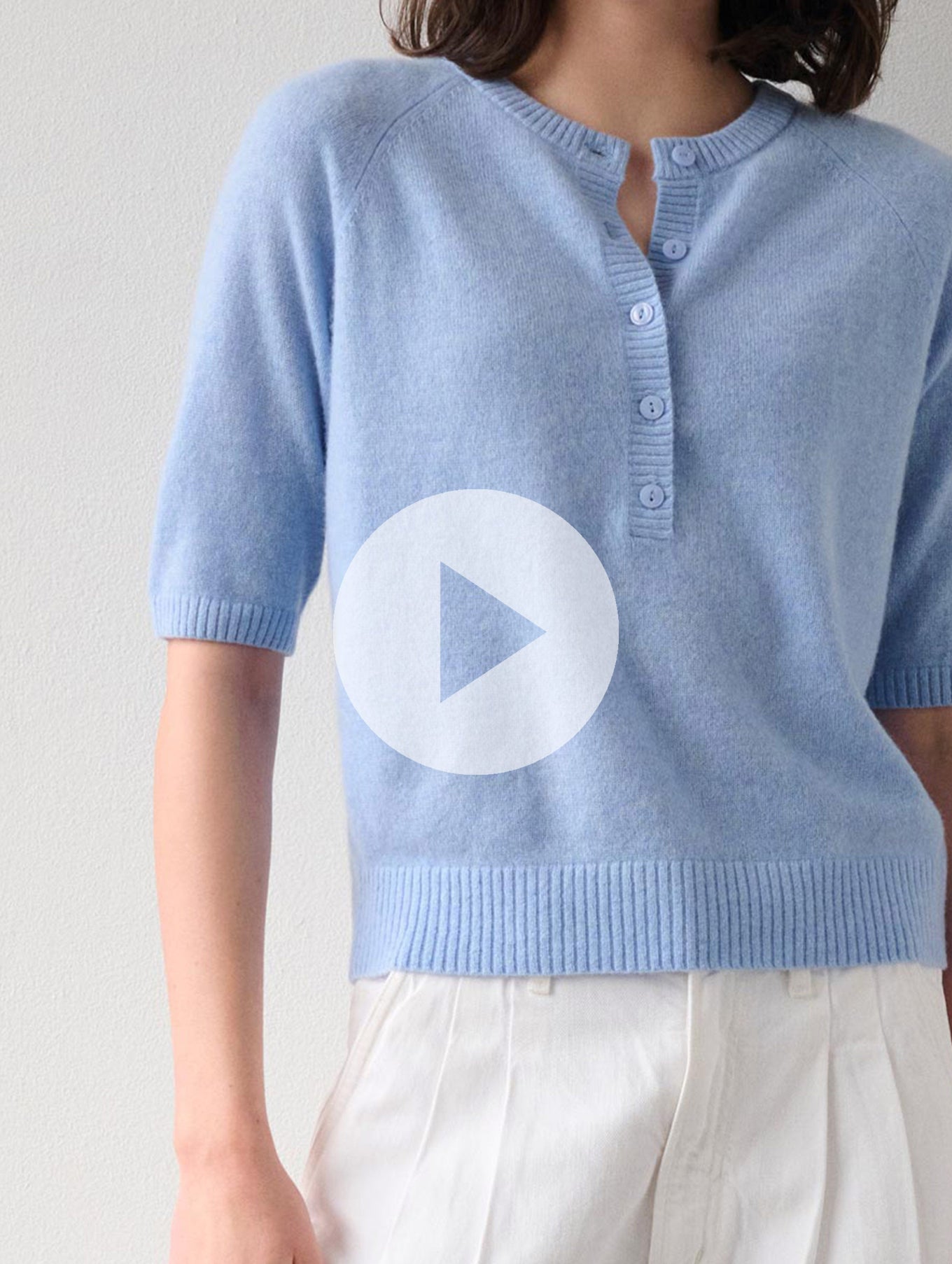 Cashmere Short Sleeve Henley