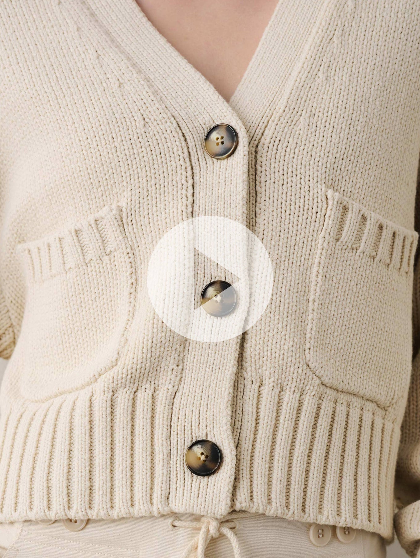 Cotton Shrunken Pocket Cardigan