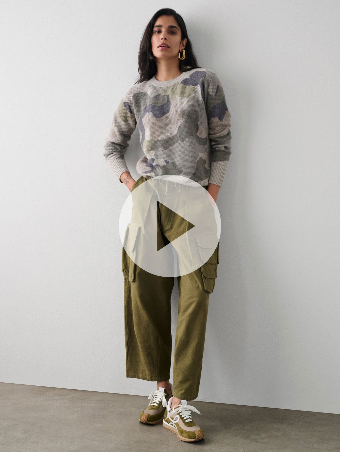 Cashmere Camo Waffle Sweatshirt