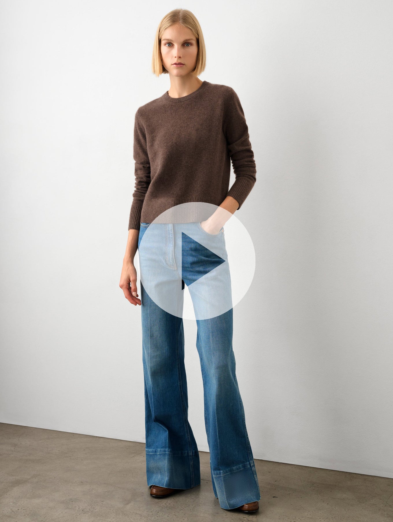 Cashmere Shrunken Crewneck