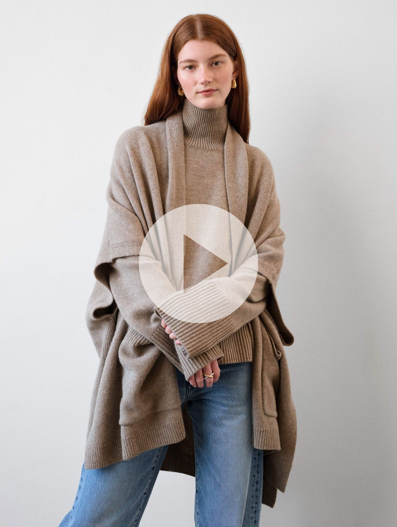 Merino Cashmere Open Poncho