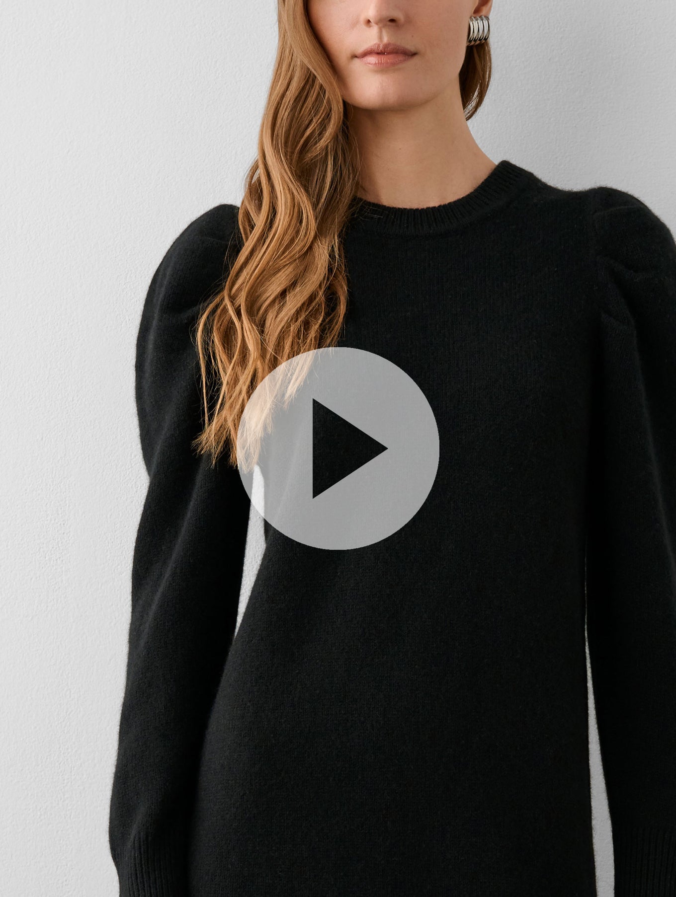 Merino Cashmere Puff Sleeve Dress