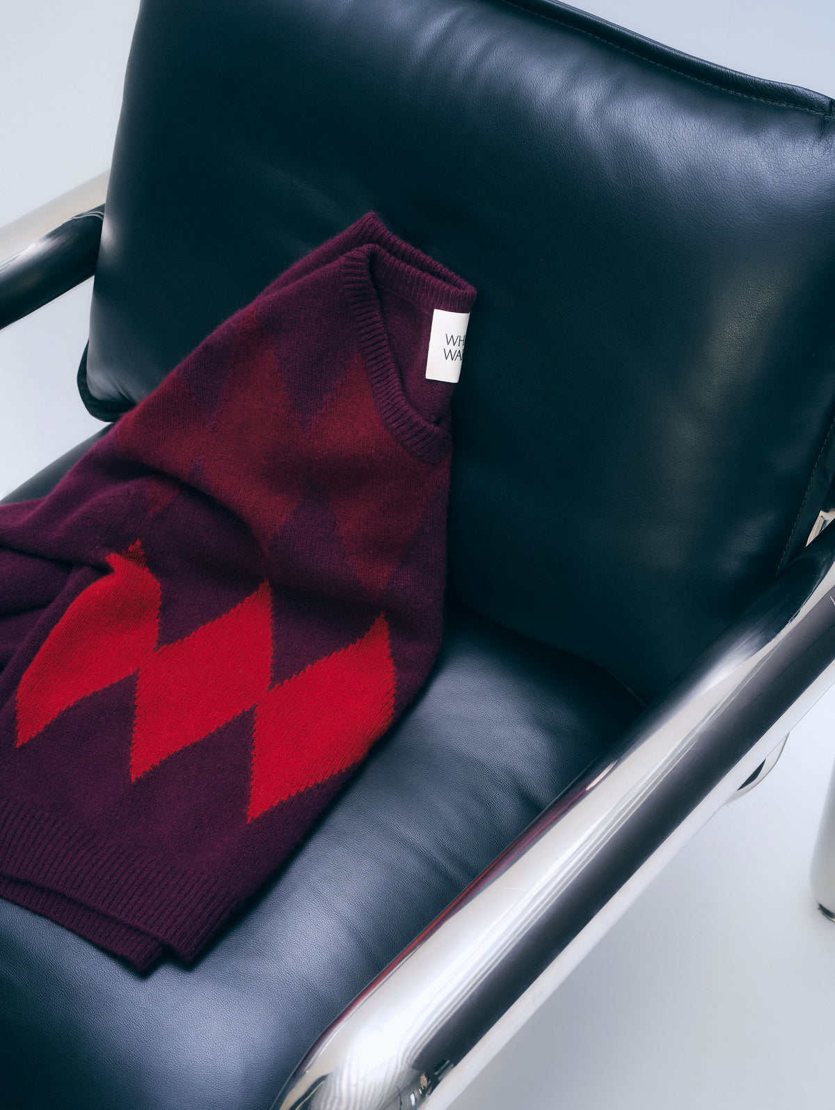 Cashmere Argyle Oversized V-Neck | Sangria Combo