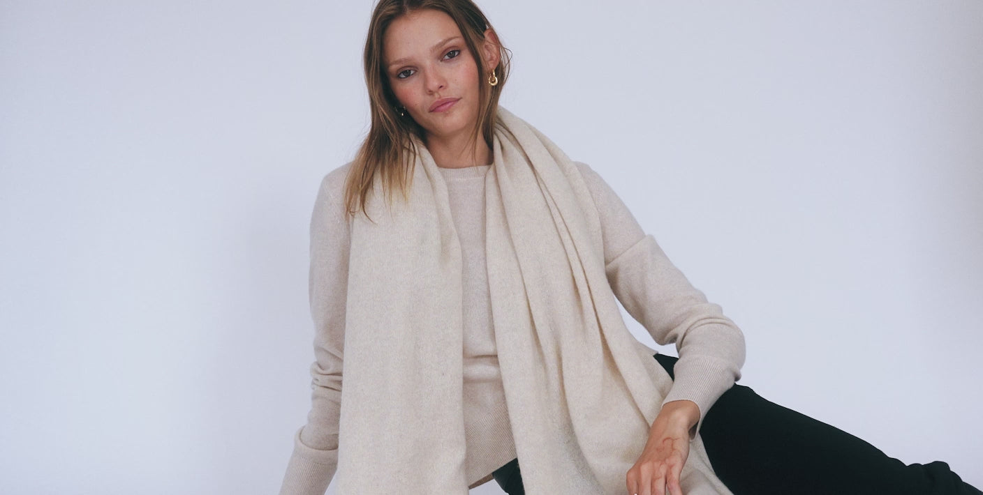Cashmere Travel Wrap | Taupe Heather