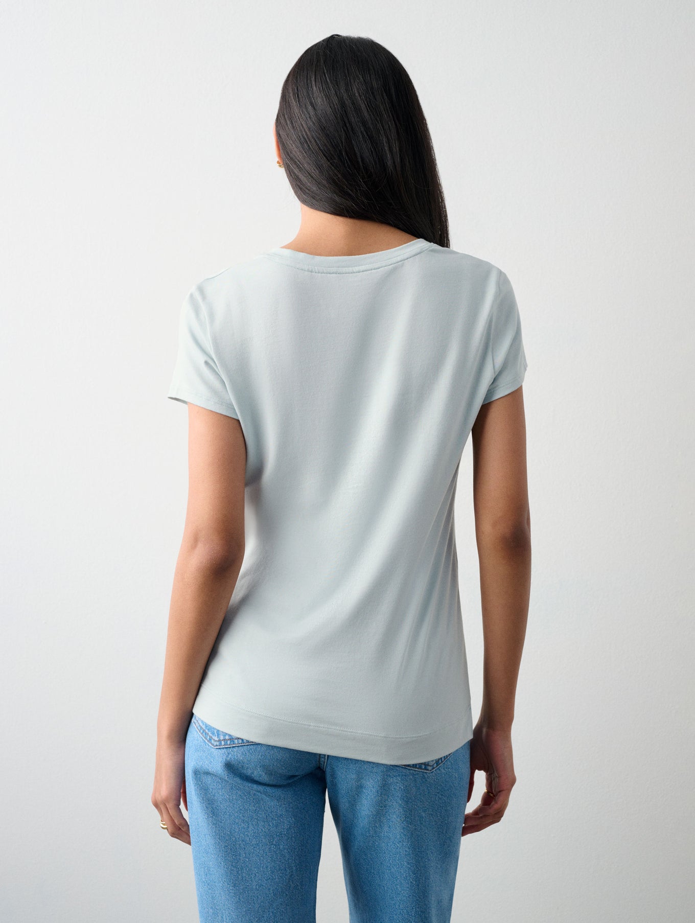 Cotton Modal V Neck Tee