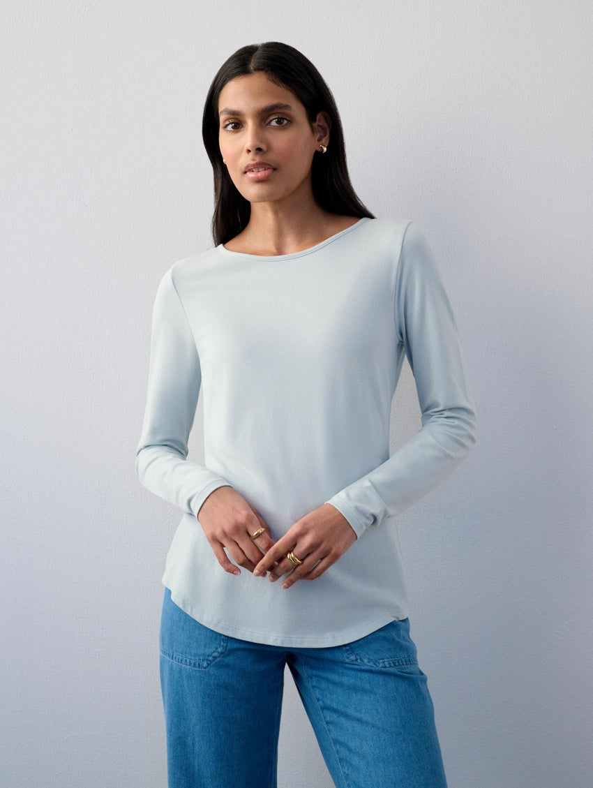 Cotton Modal Boatneck Tee