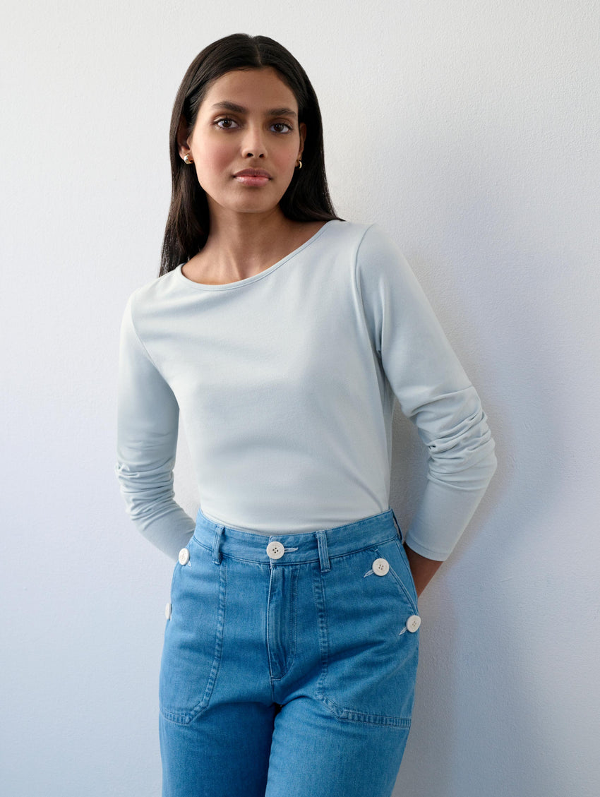 Cotton Modal Boatneck Tee