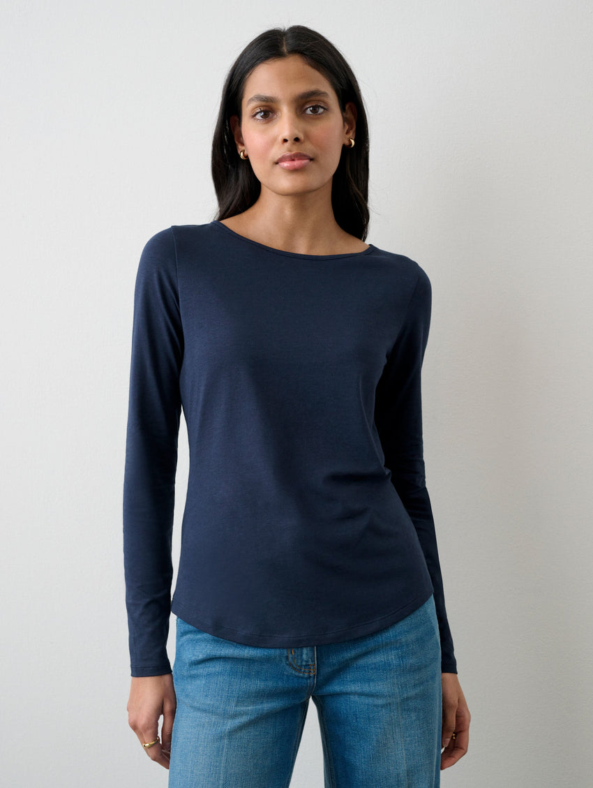 Cotton Modal Boatneck Tee