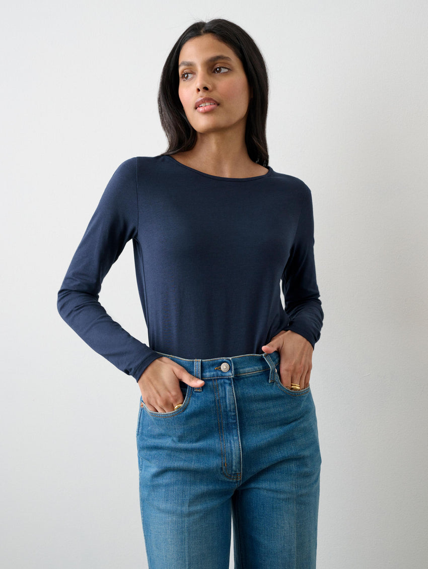 Cotton Modal Boatneck Tee