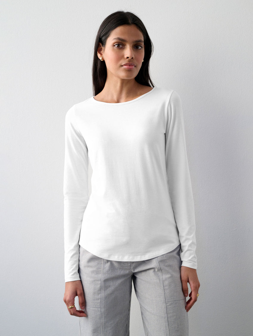 Cotton Modal Boatneck Tee