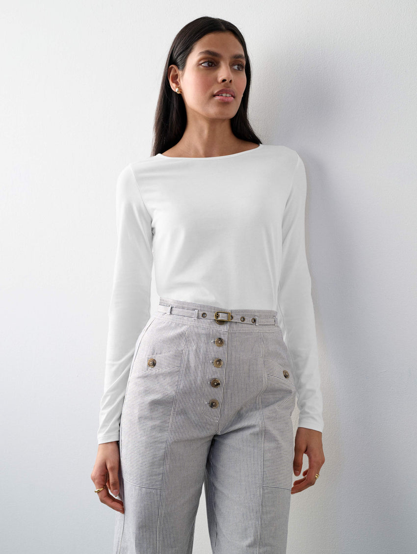 Cotton Modal Boatneck Tee