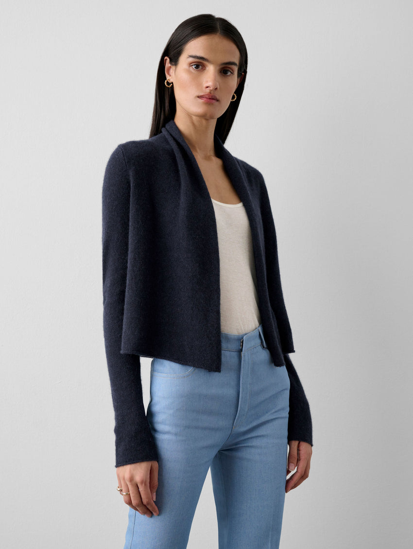 Cashmere Cropped Trapeze Cardigan