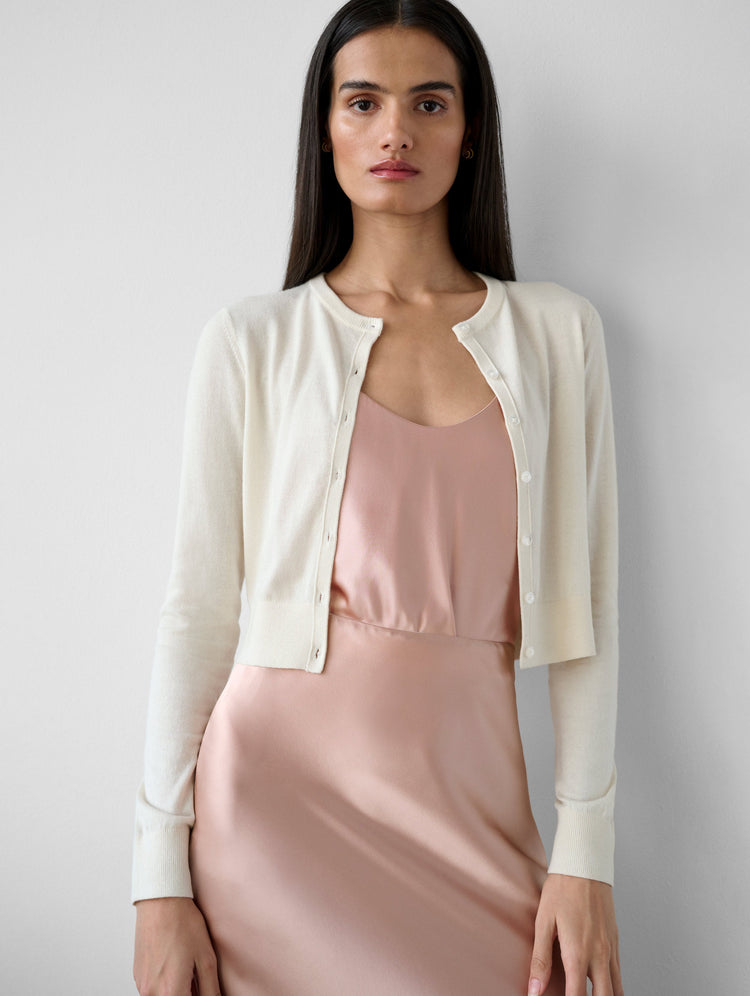 Silk Cashmere Button Cardigan