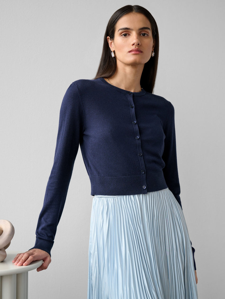 Silk Cashmere Button Cardigan