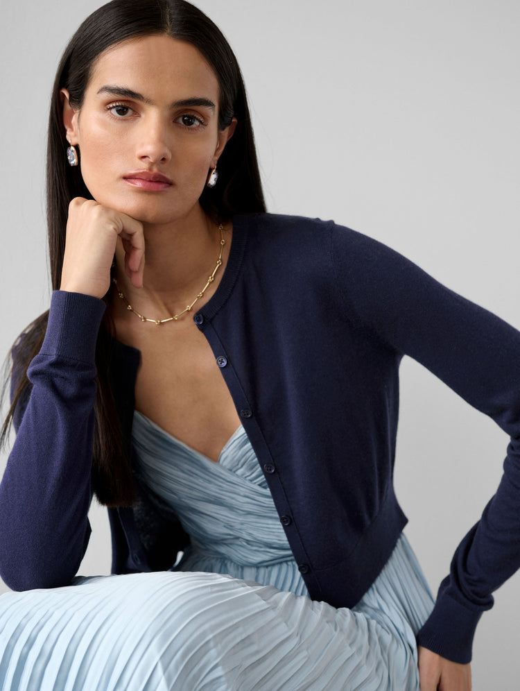 Silk Cashmere Button Cardigan