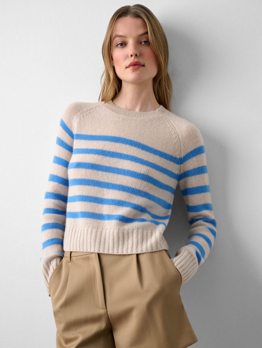 Cashmere Striped Crewneck