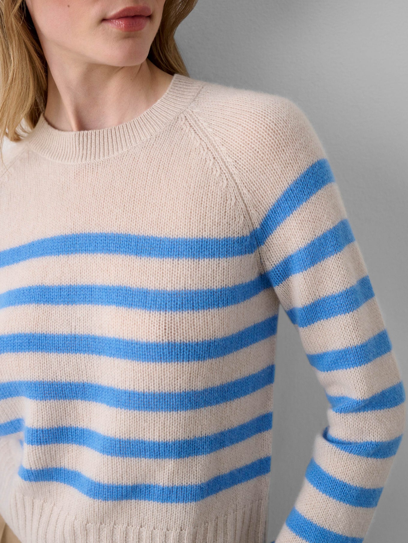 Cashmere Striped Crewneck