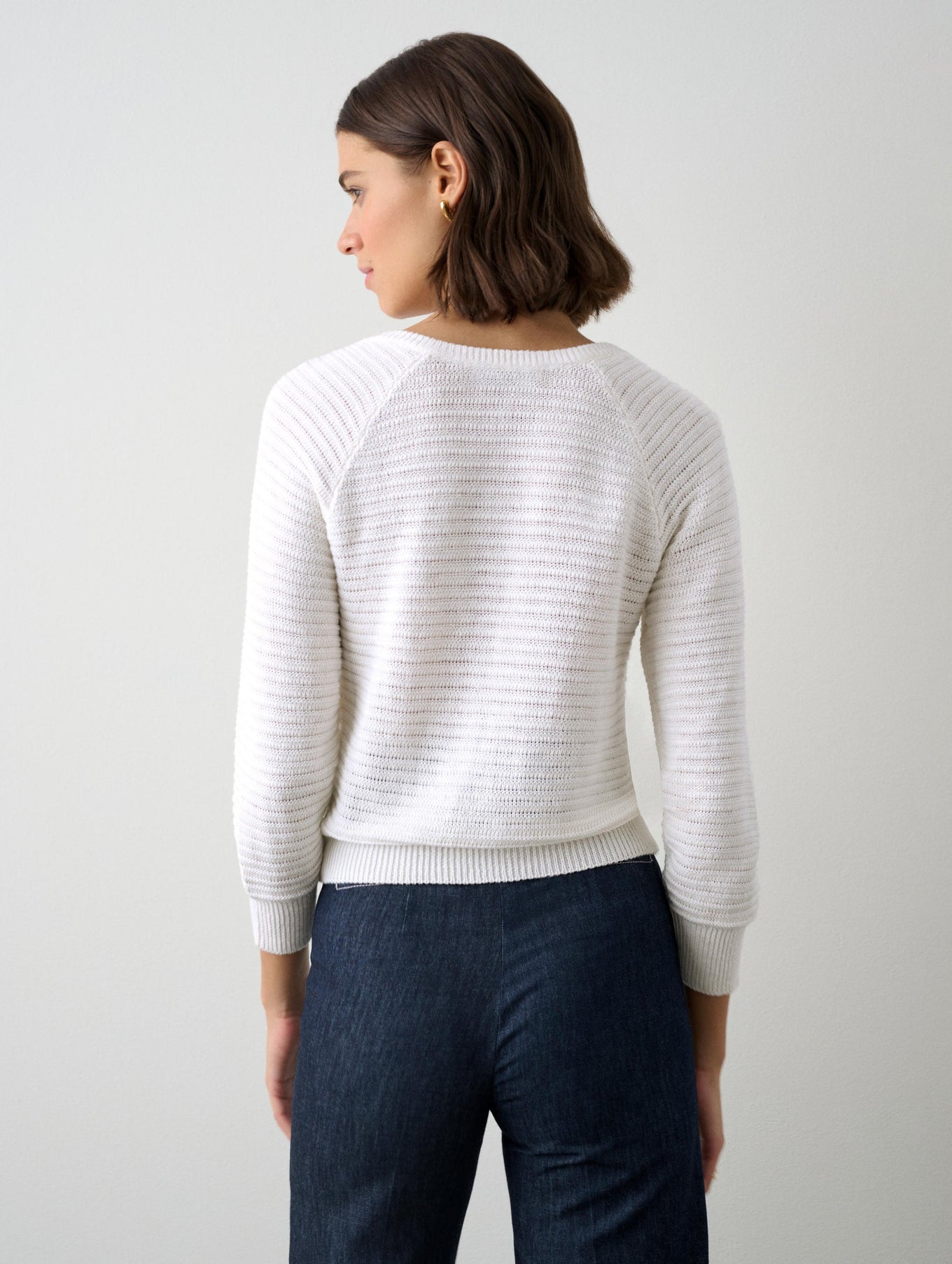 Linen Stitchy Square Neck Top