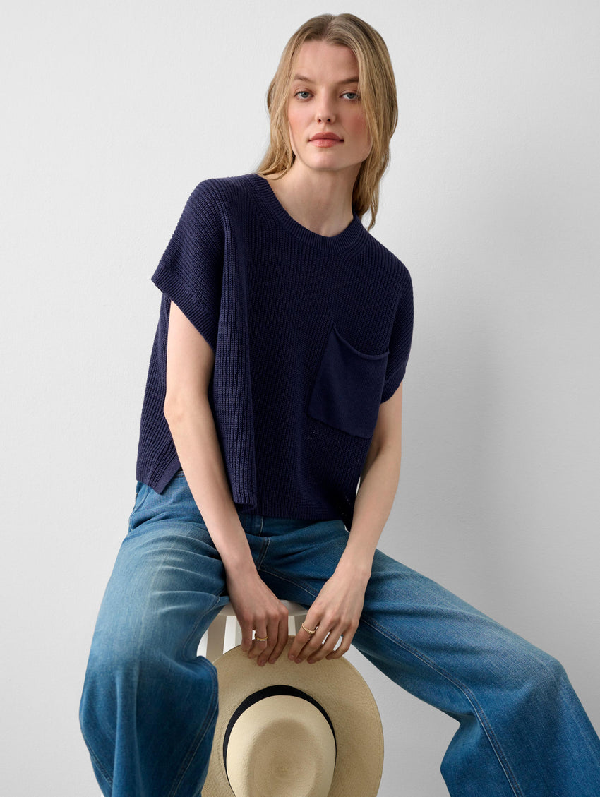 Linen Blend Pocket Tee
