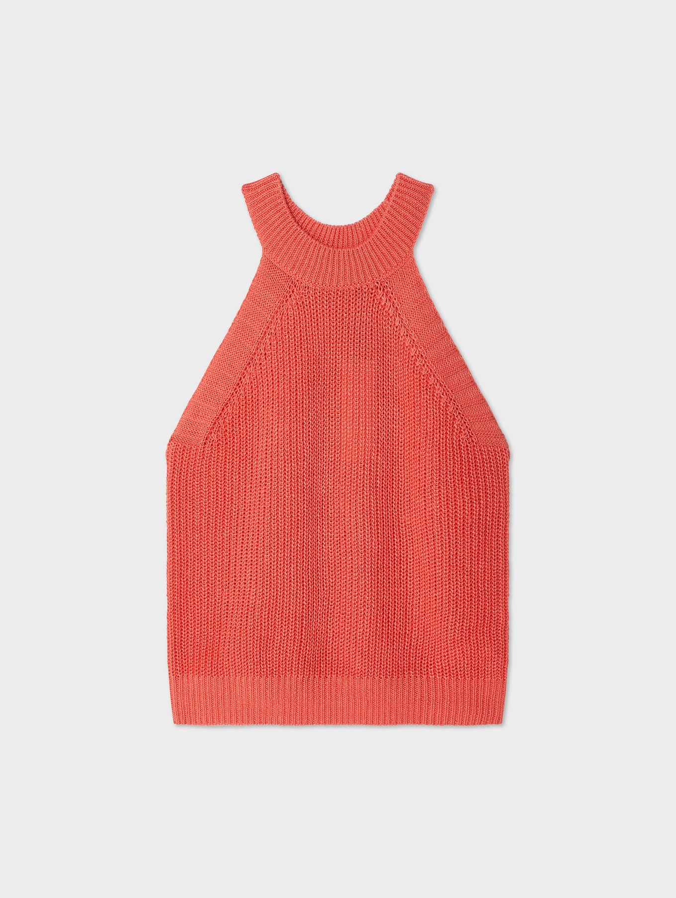 Linen Blend Cut In Crewneck Tank