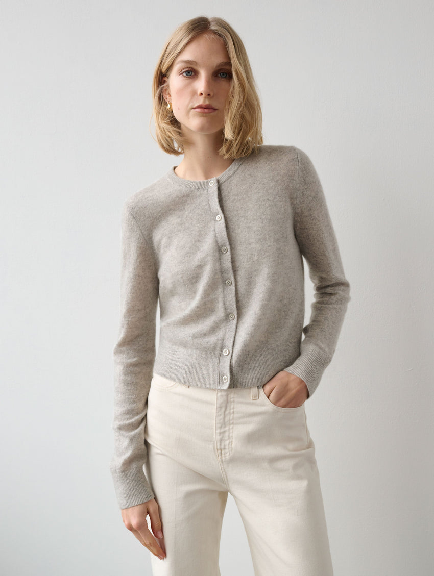 Essential Cashmere Crewneck Cardigan