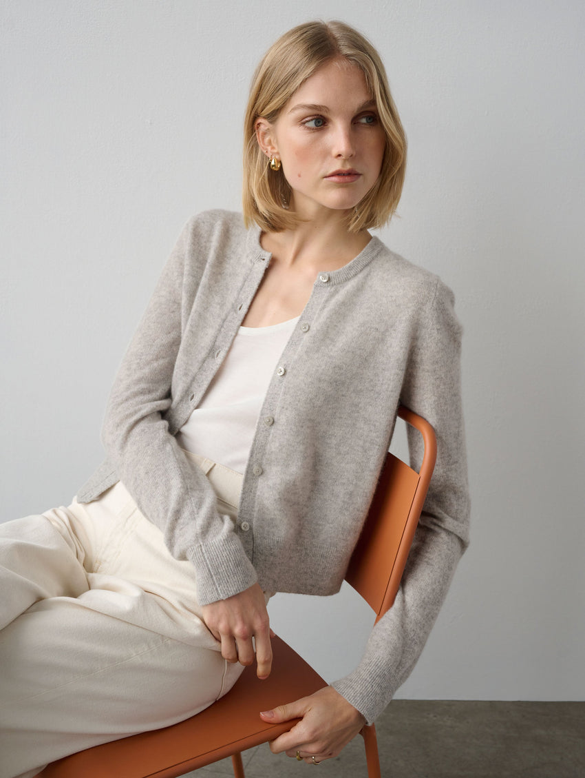 Essential Cashmere Crewneck Cardigan
