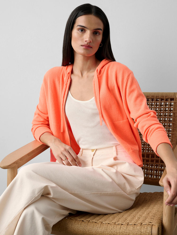 Cashmere Shrunken Zip Hoodie