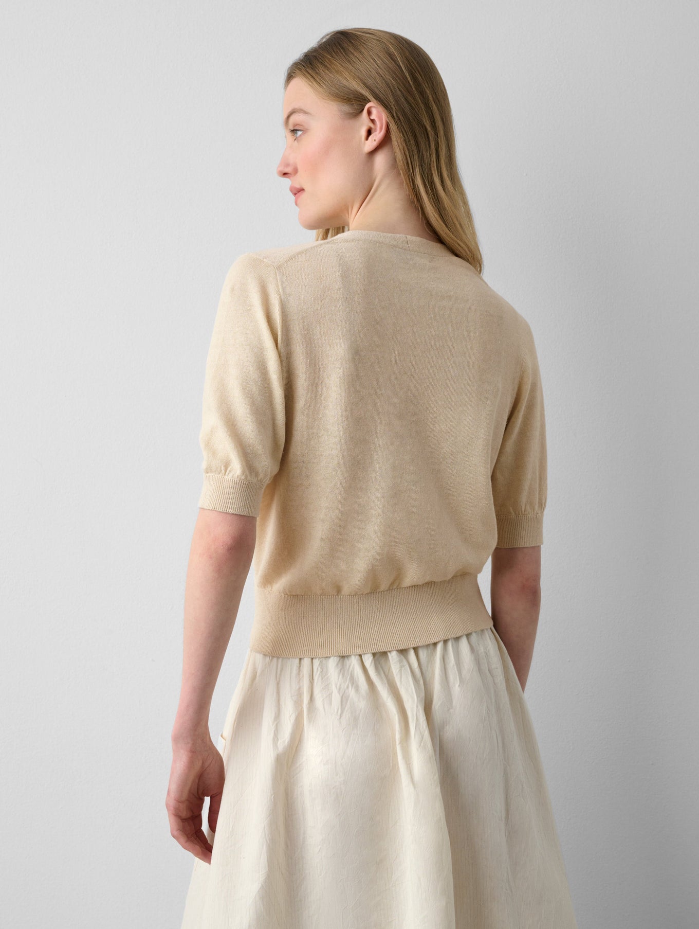 Linen Blend Wrap Top
