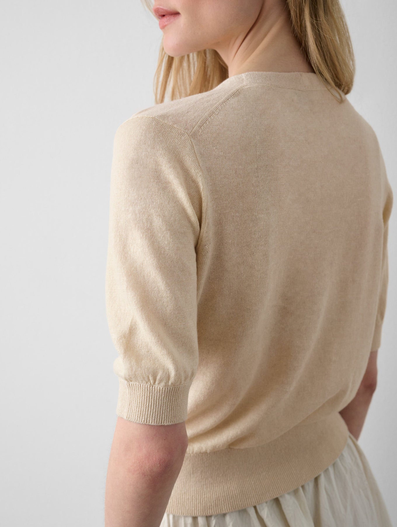 Linen Blend Wrap Top
