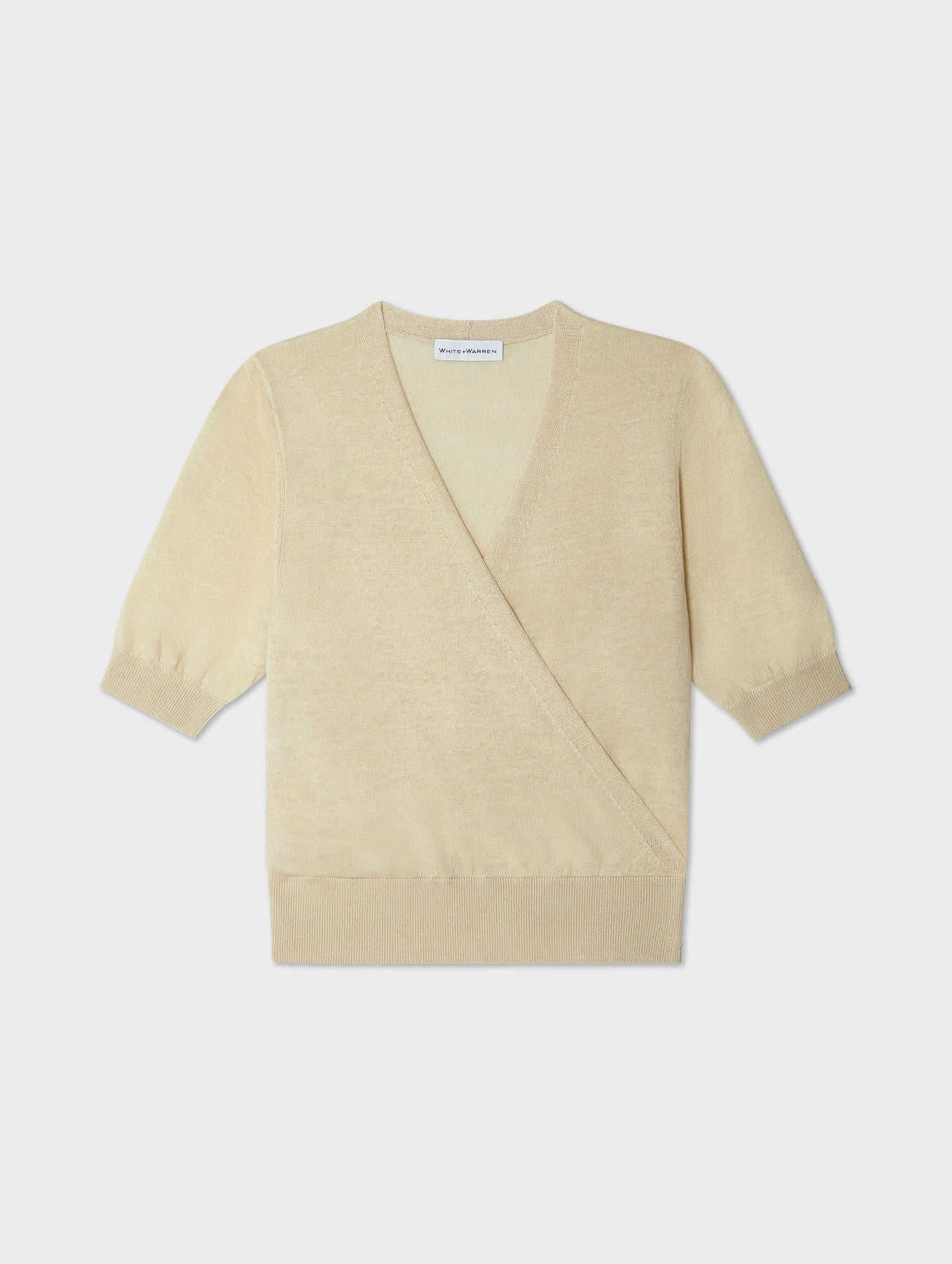 Linen Blend Wrap Top