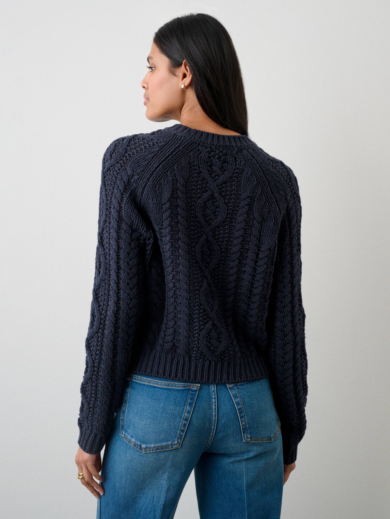 Cotton Linen Cable Crewneck